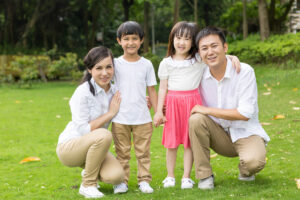 happy family smiling together